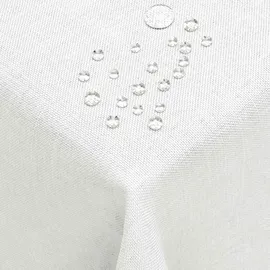 DecoHomeTextil Heimtextilmanufaktur Tischdecke Leinen Optik 130 x 130 cm Weiß