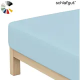 schlafgut Spannbettlaken Jersey 90 x 200 - 100 x 200 cm blau