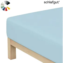 schlafgut Spannbettlaken Jersey 90 x 200 - 100 x 200 cm blau