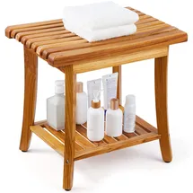 Vevor Duschhocker Teakholz Duschbank Holz Badhocker Duschsitz 180kg Badezimmer