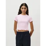 LeGer By Lena Gercke LeGer T-Shirt Teresa, LeGer by Lena Gercke mit Rippstruktur, kurze Form, slim fit rosa L (40)