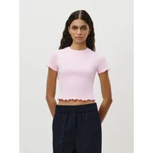 LeGer By Lena Gercke LeGer T-Shirt Teresa, LeGer by Lena Gercke mit Rippstruktur, kurze Form, slim fit rosa L (40)