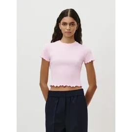 LeGer By Lena Gercke LeGer T-Shirt Teresa, LeGer by Lena Gercke mit Rippstruktur, kurze Form, slim fit rosa L (40)