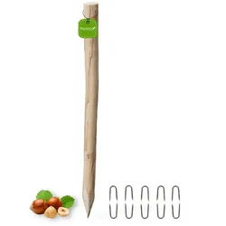 Floranica Zaunpfahl, 150 cm hoch, Ø 6-8 cm, Haselnussholz - braun