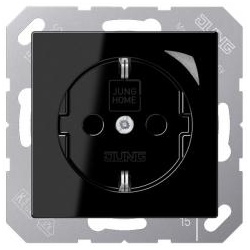 JUNG HOME SCHUKO® Steckdose, Safety+, schwarz