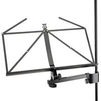K&M 11505 Noten- und Konzepthalter Schwarz - 48,5 cm x 24 cm - verstellbare Stativerweiterung aus Stahl - bis ø 3 cm