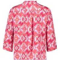 Cartoon Schlupfbluse mit Rüschen Rot 34