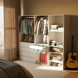 sweeek - Modulares Kleiderschrank-Set mit 3 Elementen - Weiß - Weiß