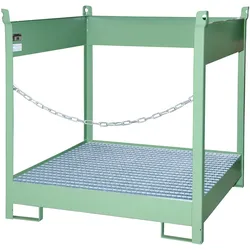 Fass Stapelpalette FSP 4 lackiert RAL6011 Resedagrün Umwelt Lagertechnik