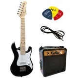 E-Gitarre für Kinder Mini 76cm - schwarz - Kabel+ Verstärker MA05 + 3Pik + EK3