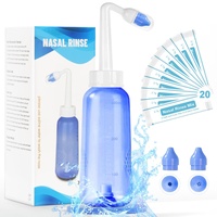 Showvigor Neti Pot Sinus Set 300ml Nasendusche mit 20x Salz, Nasenspülkanne zur Nasenreinigung Nasenspülung, Nasenspülsalz für Erwachsene und Kinder