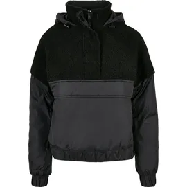 URBAN CLASSICS Sherpa Mix Jacke Black / Black 4XL