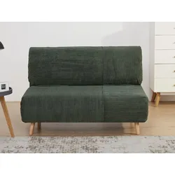 Schlafsofa 2-Sitzer - Cord - Dunkelgrün - PALULA