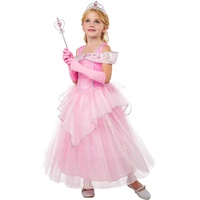 Rubies Prinzessin Pink Prinzessin Kostüm für Mädchen, rosa Prinzessinenkleid mit Organza, Tiara und Handschuhe, Original, ideal für Halloween, Weihnachten, Karneval und Geburtstag.