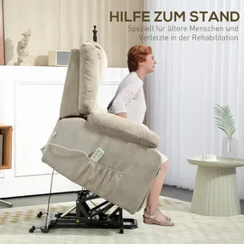 Homcom Aufstehsessel, Hellgrau, Metall, Kunststoff, 93x105x91 cm, Wohnzimmer, Sessel, Polstersessel