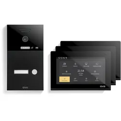 GVS - 1-Familienhaus IP Video Türsprechanlage AVS1286U - Mit 3x7 Zoll Monitor, App, HD-Kamera & Türöffner Funktion