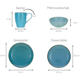 CreaTable Nature Collection Kombiservice 16-tlg. aqua