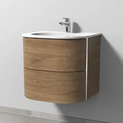 Sanipa 4balance Keramik-Waschtisch + Waschtischunterbau 60 cm mit 2 Auszügen