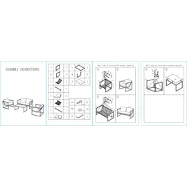 Hti-Living Gartensitzgruppe Zweisitzer, 2 Stühle und Tisch