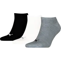 Puma Unisex Plain Sneaker Sock, Grey/White/Black-New, 43/46