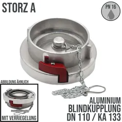 STORZ A DN110 KA133 Blindkupplung mit Kette / Verriegelung Saug Bau Feuerwehr Sc...