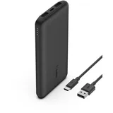 Belkin BoostCharge 3-Port Power Bank 10K + USB-A/USB-C Cable schwarz