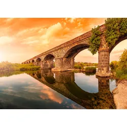 Fototapete PAPERMOON "Ancient River Arches Cedrino", bunt (mehrfarbig), B:3,5m L:2,6m, Vlies, Tapeten