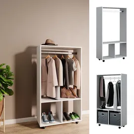 Vicco Garderobe Kleiderschrank Sydney Weiß, 70 x 128 cm