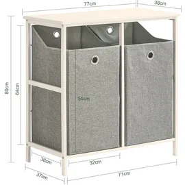 SoBuy Wäscheschrank mit 2 faltbaren Wäschekörben Weiß
