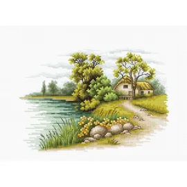 Luca-S Kreuzstichset Dem See entlang, Zählmuster, 20x14cm
