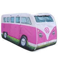 Board Masters - Volkswagen Kinder-Pop-Up-Spiel-Zelt im T1 Bulli Bus Design 165 cm (Bus Front/Pink)