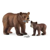 Schleich Wild Life Grizzlybär-Mutter mit Jungem 42473