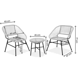 beautysofa Malika Set 3-tlg. Beige/Schwarz
