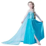 ELSA & ANNA Prinzessin Kleid Mädchen – Eiskönigin – Prinzessinnenkostüm – Mädchen Kleid für Partys, Geburtstage, Fasching, Karneval und Halloween – Prinzessin Kostüm Mädchen – 2-3 Jahre (UK-SEP302)