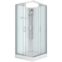 Sanotechnik Komplettdusche DENVER, BxT: 90x90 cm, Einscheibensicherheitsglas silberfarben