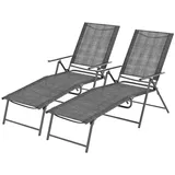 Costway 2er Set Sonnenliege klappbar, bis 150kg