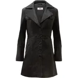 Ricano Lucy, Damen, Ledermantel (Slim Fit) – echtes Lamm Leder – Einreiher schwarz, M, - M