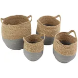 VOSS Design »Valencia« Korbset 4-tlg. braun/grau Seegras