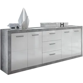 HBZ Sideboard 206 x 90 x 45 cm Hochglanz / Weiß