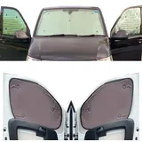 Fensterrollo-Set Kombatibel Mit FIAT Doblo High Top (2000-2010)(High-Top-Komplettset + Scheunentore + Schiebefenster) Rückenfarbe in Braun, Reversibel und Thermisch