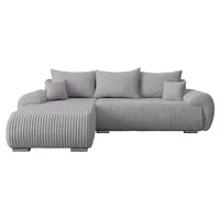 MIRJAN24 Ecksofa Ubo L, mit Schlaffunktion und Bettkasten, L-Form Sofa (Ambience 18, Ecksofa: Links) - Grau
