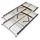 Lattenrost 180x200 cm Traglast 200 kg montiert 40 Latten Härteverstellung Birkenschichtholz 7-Zonen Mittelgurt Germany