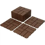 Randaco 66 Stück Klick-terrassenfliesen Aus Kunststoff – 30x30 Cm, Selbstentwässernd, Rutschfest & Wetterfest Für Balkon, Garten Braun 6 M2
