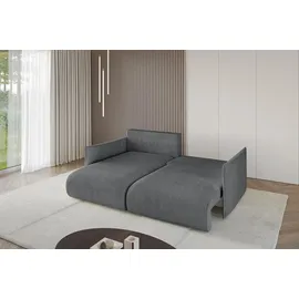 altdecor Ecksofa Cord 2-Sitzer Dunkelgrau