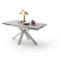 MCA Furniture Esstisch Nagano Esstisch Glas-Keramik mit Stirnauszug grau