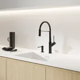 Omnires Vita Küchenarmatur freistehend mit Ausziehauslauf Schwarz