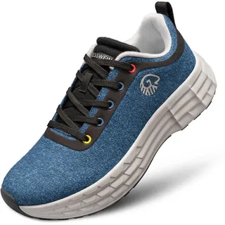 Giesswein Merino Jump Men – Herren Sneaker mit Alpha-Antishock-Concept, Merino 3D-Strick, Super Critical Foam Sohle - 41 EU
