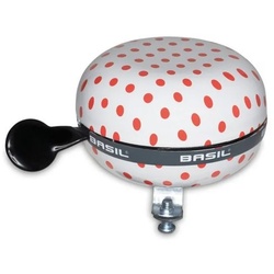 Basil Fahrradklingel Ding-Dong Glocke Polka Dot, Ø 80mm weiß