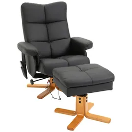 Homcom Massagestuhl Kunstleder 80 x 86 x 99 cm schwarz inkl. Hocker