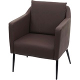 Mendler Lounge-Sessel HWC-H93a, Sessel Cocktailsessel Relaxsessel ~ Kunstleder braun